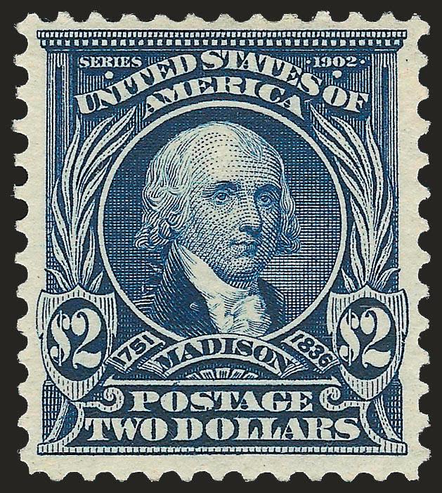 $2.00 Dark Blue (312).> Lightly hinged, attractively centered, magnificent color, Very Fine, with 2009 P.S.E. certificate