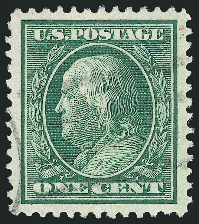 1c Green (331).> Wide balanced margins, light machine cancel, lovely color, Extremely Fine Gem, with 2008 P.S.E. certificate (Superb 98 SMQ $200.00)
