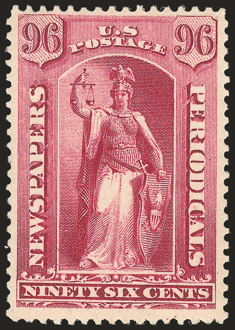 96c Carmine, 1885 Issue (PR89). Mint N.H.,> deep rich color and proof-like impression, Very Fine and choice, with 1997 and 2008 P.F. certificates, Scott Retail as hinged