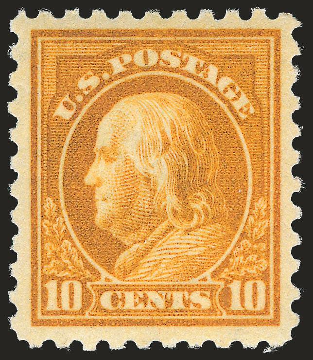 1c-11c 1913-17 Issues (425463).> Nine Mint N.H. stamps, incl. Nos. 425, 426 Reddish Violet shade and Pink Back variety, 428-429, 433 (2), 434 (2) and 463, fresh colors, outstanding centering and wide margins
throughout, No. 426 small natural inclu