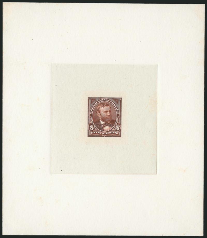 5c Orange Brown, Die Essay on India (255-E4).> Die sunk on 113 x 130mm card, Very Fine, a beautiful example of this scarce essay