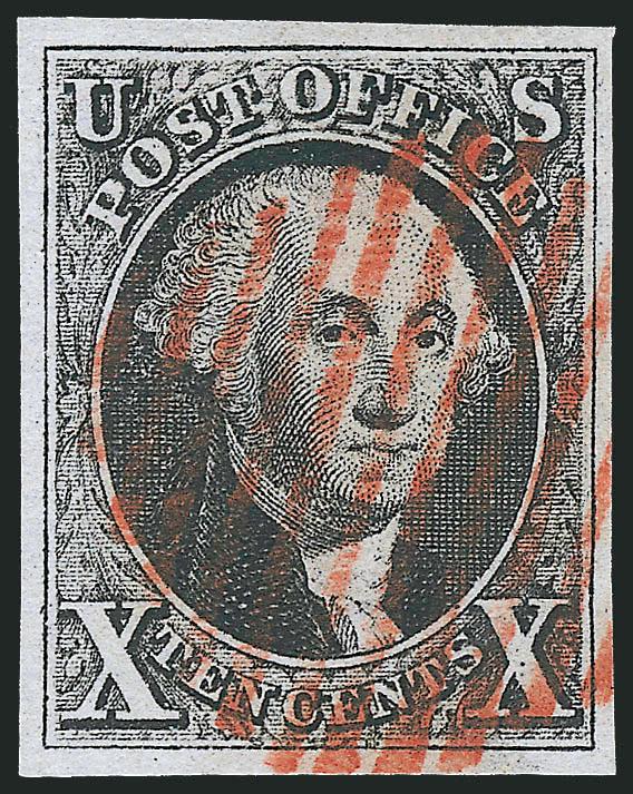 10c Black, Sperati Reproduction (Sperati 2).> Large margins all around, orange-red grid cancel, Very Fine and choice, backstamped Sperati Reproduction and numbered 215, with 2001 P.F. certificate