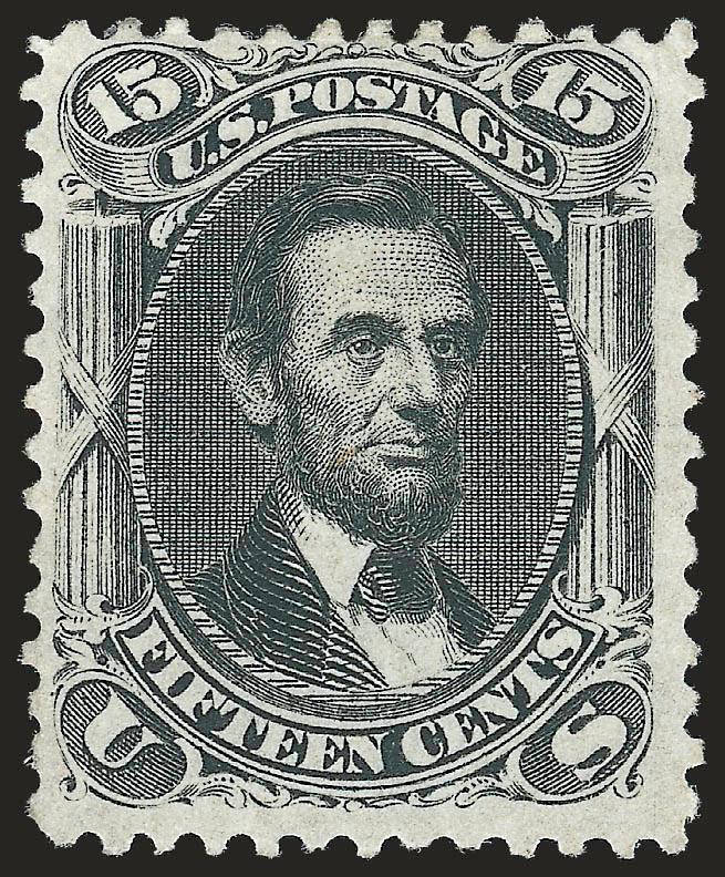 15c Black (77).> Original gum, choice impression on bright paper, light corner crease top right, otherwise Fine, an exceptionally difficult stamp to find with original gum, with 2008 P.S.E. certificate