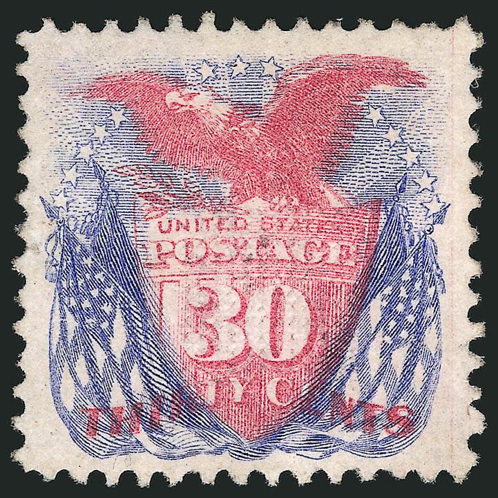 30c Ultramarine & Carmine (121).> Unused (no gum), bright colors, small thin spot, appears Very Fine