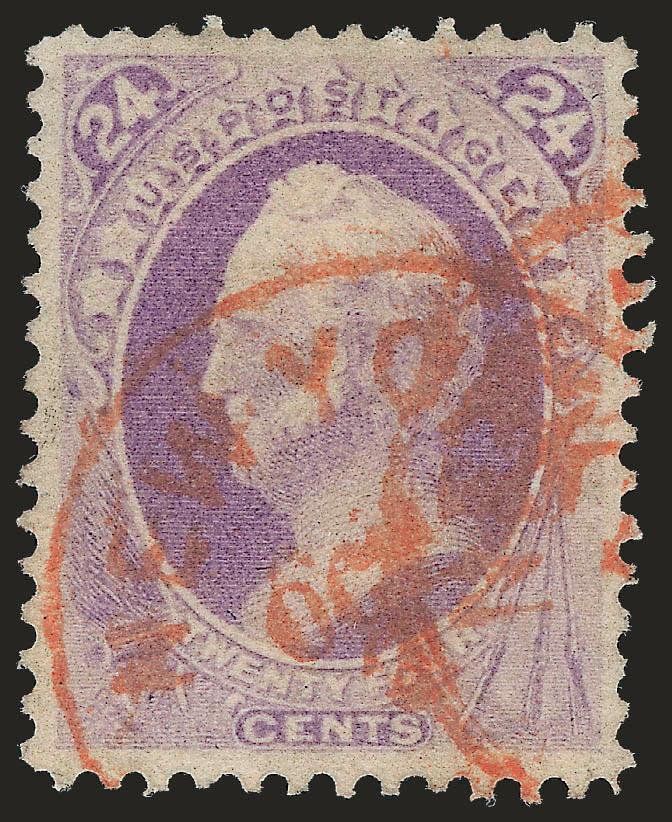 24c Purple (153).> Rich color, <red New York circular datestamp,> well-balanced margins, Very Fine and choice, a pretty stamp