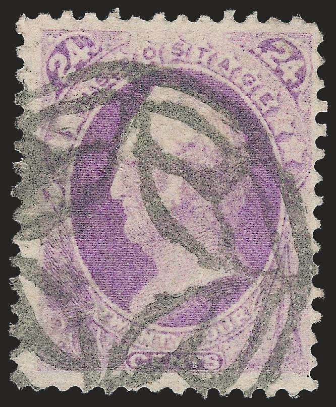24c Purple (153).> Bright shade, well-struck <New York Foreign Mail Star> cancel (Ty. ST-4P2), Very Fine and choice, with 1988 P.F. certificate