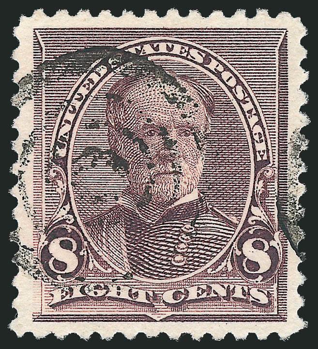 8c Lilac (225).> Choice centering with Jumbo margins all around, rich color, bold strike of target cancel, Extremely Fine Gem, with 2008 P.S.E. certificate (XF-Superb 95 Jumbo SMQ $250.00 as 95, $740.00 as 98),
this is the highest grade awarded to d