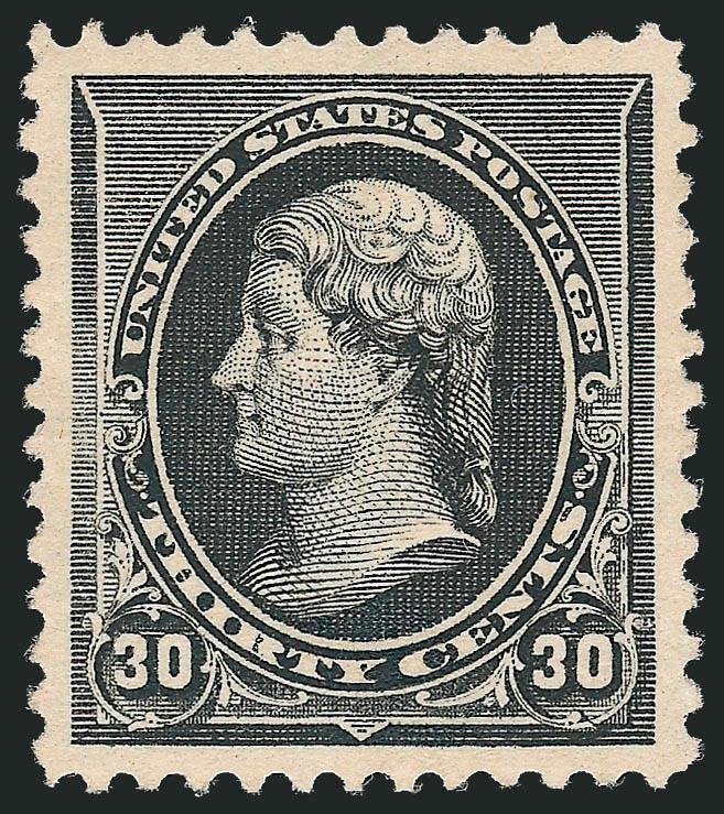 30c Black (228).> Original gum, lightly hinged, beautiful centering with Jumbo margins, intense impression, Extremely Fine Gem, with 1995 P.F. certificate