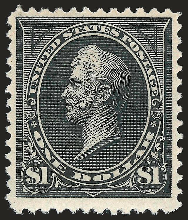 $1.00 Black (261).> Original gum, lightly hinged, intense shade, reperfed at right, Very Fine appearance