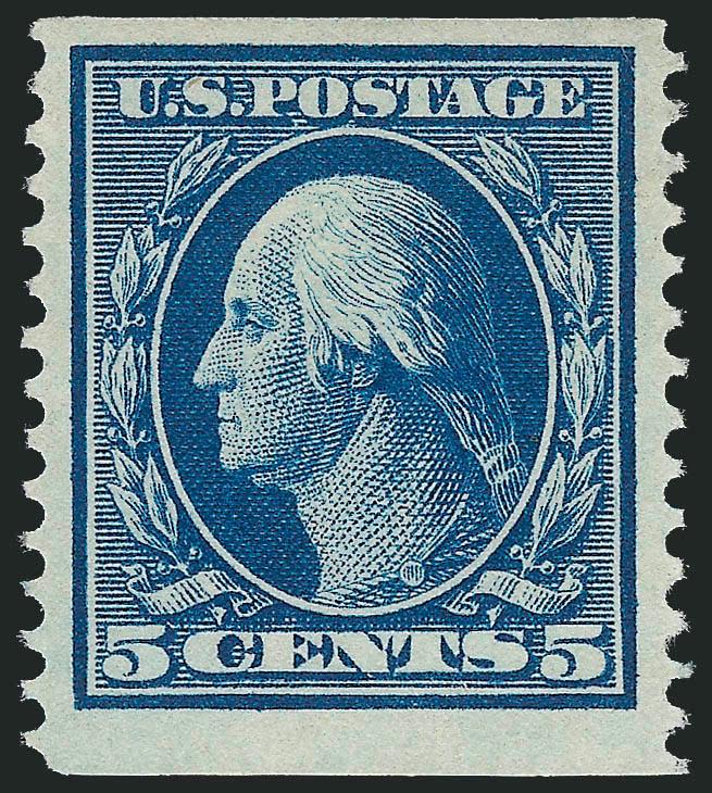 5c Blue, Coil (355).> Unusually wide margins, excellent color and impression, faintly hinged, Very Fine, with 1987 P.F. certificate for pair