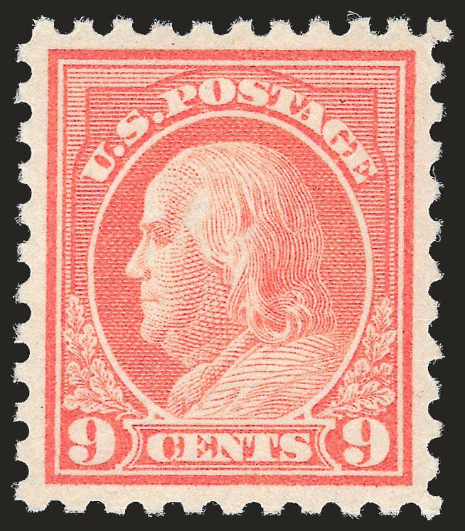 9c Salmon Red (432).> Mint N.H., brilliant color on post-office fresh paper, beautiful centering<><>^EXTREMELY FINE GEM MINT NEVER-HINGED EXAMPLE OF SCOTT 432, WHICH HAS BEEN GRADED SUPERB 98 BY P.S.E.^<><>With
1992 P.F. and 2008 P.S.E. certifica