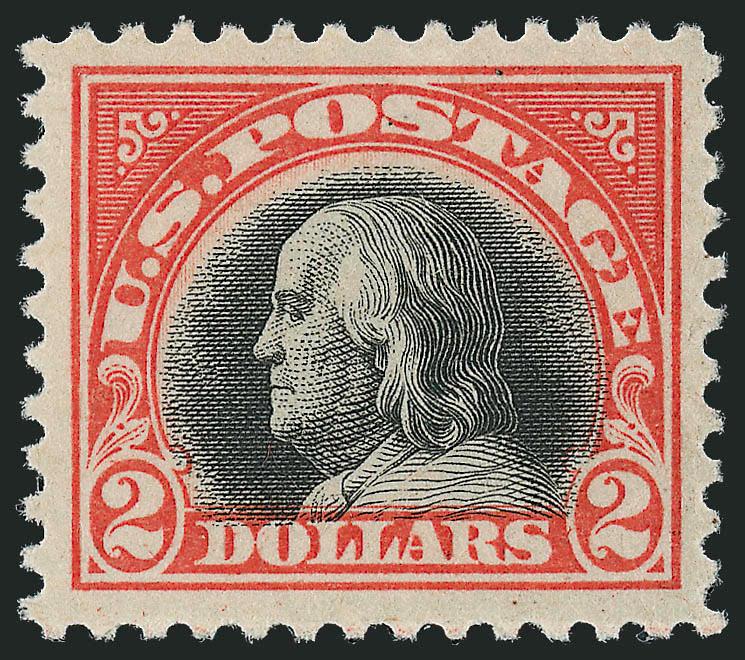 $2.00 Orange Red & Black (523).> Choice wide margins and excellent colors, faintly hinged, Very Fine and choice, with 2007 P.F. certificate (OGph, VF-XF 85)