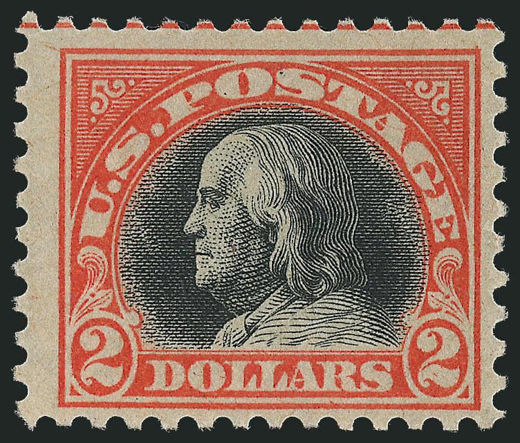 $2.00 Orange Red & Black (523).> Barest trace of hinging, strong colors, fresh and Fine, with 1977 A.P.S. certificate
