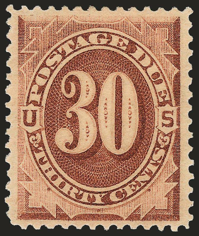30c Brown (J6).> Original gum, crisp impression, Very Fine and choice, a pretty stamp, with 2008 P.S.E. certificate (VF-XF 85 SMQ $370.00)