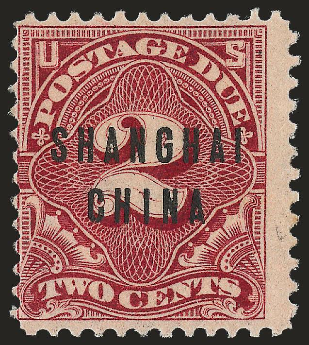 2c Deep Claret, Postage Due, Darrah Ty. II Overprint (J39 var).> Original gum, small h.r., centered to left, Fine, scarce, this is the only denomination of the Postage Dues overprinted with the Darrah overprint,
which was available for about a month