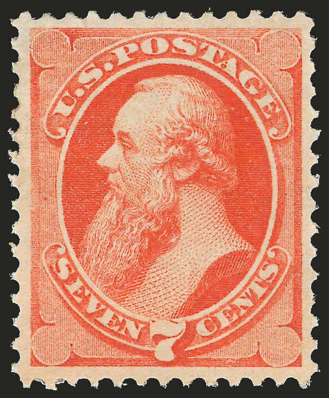 7c Vermilion (149).> Original gum, lightly hinged, beautiful deep rich color, vibrant shade and sharp proof-like impression, perfectly centered with wide even margins all around<><>^EXTREMELY FINE GEM. AN
ABSOLUTELY SUPERB ORIGINAL-GUM EXAMPLE OF T