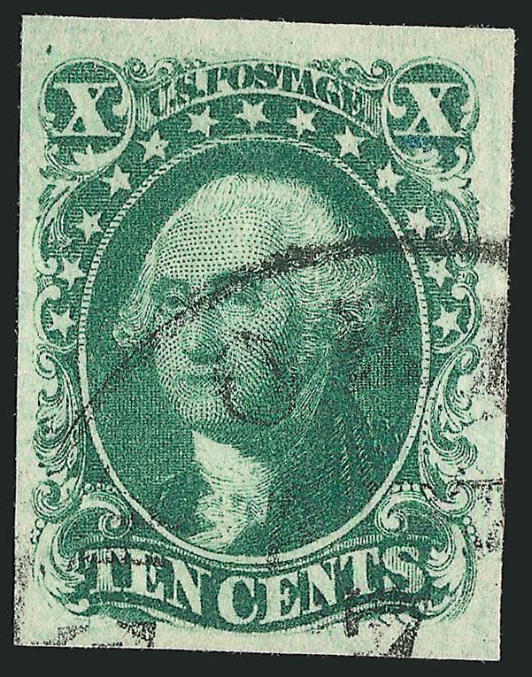 10c Green, Ty. III (15).> Position 75R1, large margins, crisp impression, neat strike of circular datestamp, Very Fine and choice, ex Levi