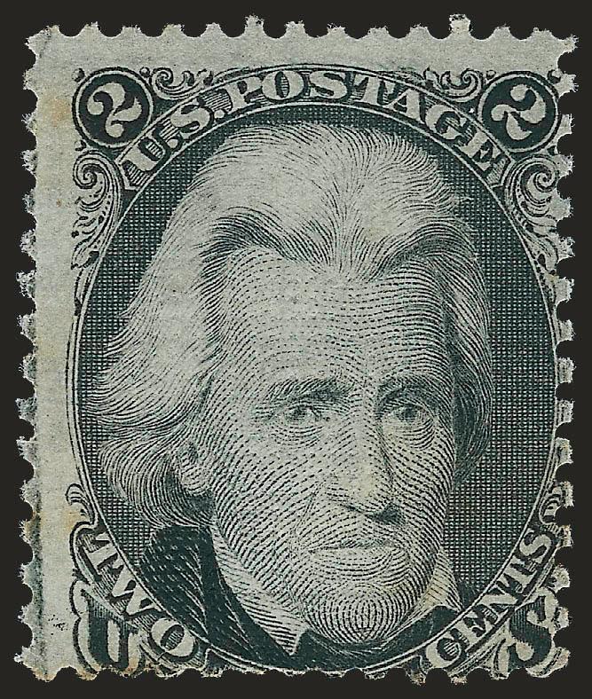 2c Black, Z. Grill (85B).> Original gum, trivial perf toning at extreme bottom, otherwise Very Good, rare, with photocopy of 1987 P.F. certificate for strip