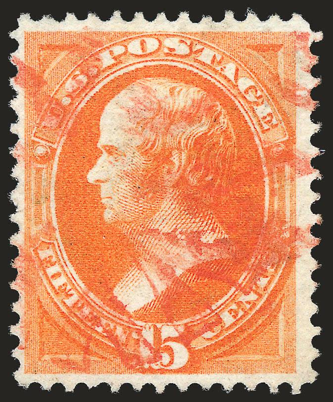 15c Orange, Grill (141).> H. Grill, rich color with scarce <red circle of wedges> cancel, Fine