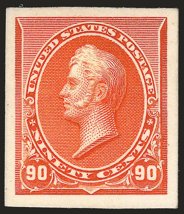 1c-90c 1890 Issue, Plate Proofs on Card (219P4-229P4).> Ample to huge margins, Very Fine-Extremely Fine