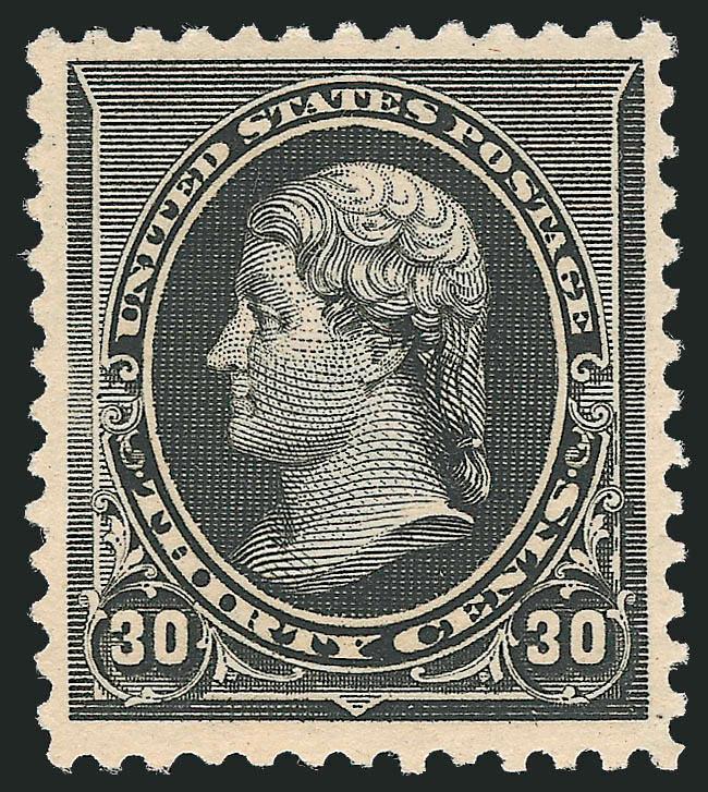 30c Black (228).> Mint N.H., wonderfully fresh and crisp, intense color, clear impression, Very Fine, scarce in this post-office fresh condition, with 2009 P.S.E. certificate (VF 80 SMQ $1,100.00)