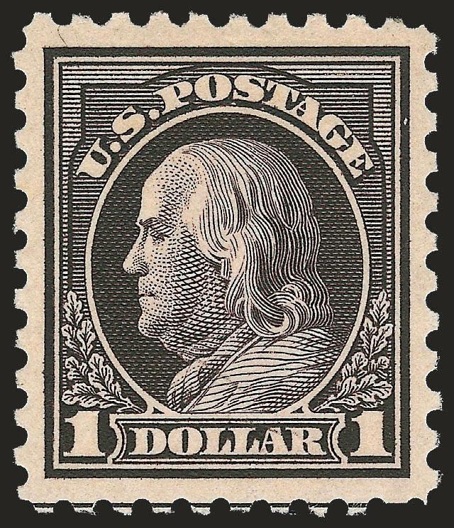 $1.00 Violet Black (460).> Wonderfully well-centered with nearly perfectly balanced margins, guide line at bottom, lightly hinged, proof-like impression, Extremely Fine, particularly handsome example