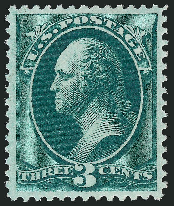 3c Green (158).> Mint N.H., wonderfully well-centered, fresh and crisp with extraordinary deep color, Extremely Fine Gem, with 2009 P.S.E. certificate, Scott Retail as hinged