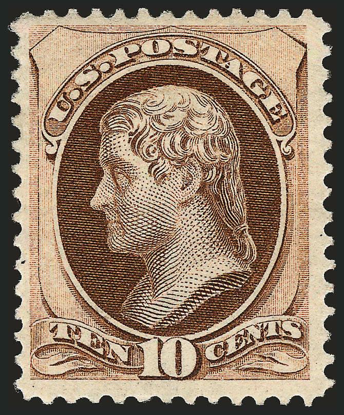 10c Brown (161).> Original gum, deep shade, well-centered, fresh and Very Fine, a lovely example of this scarce Continental issue, with 1992 and 2008 P.F. certificates