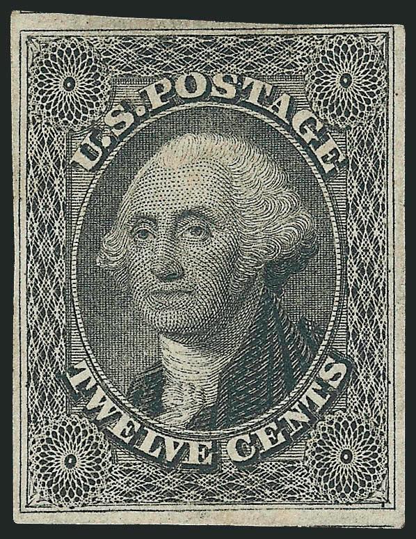 12c Black (17).> Disturbed original gum, large margins to clear, pretty shade, Very Fine, an attractive original-gum example, with 2000 P.F. certificate