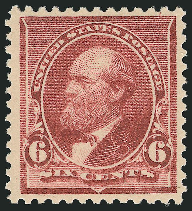 6c Brown Red (224).> Mint N.H., extra wide margins and choice centering, deep rich color, Extremely Fine, with 1987 and 2005 P.F. certificates