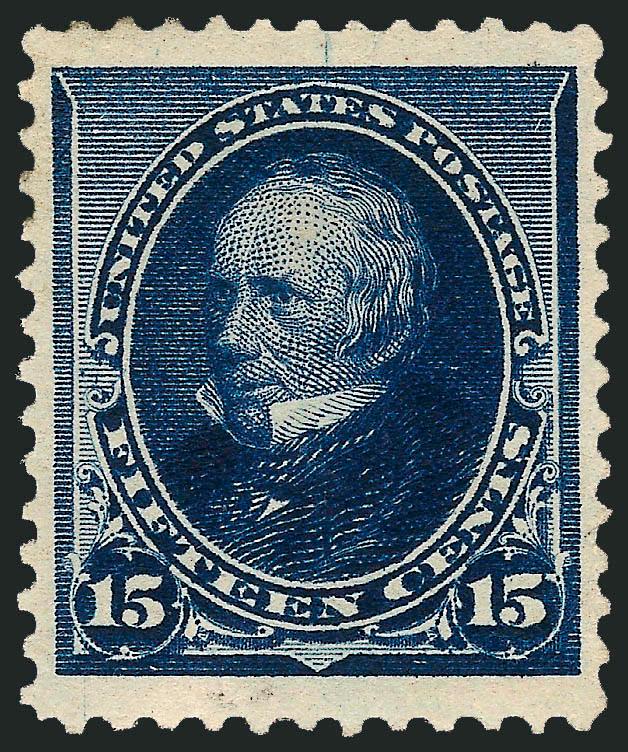 15c Indigo (227).> Original gum, small gum disturbance from hinge removal, uncommonly wide margins of near Jumbo proportions, especially top and bottom, intense color on bright paper, outstanding centering,
Extremely Fine, with 1995 P.S.E. certificat