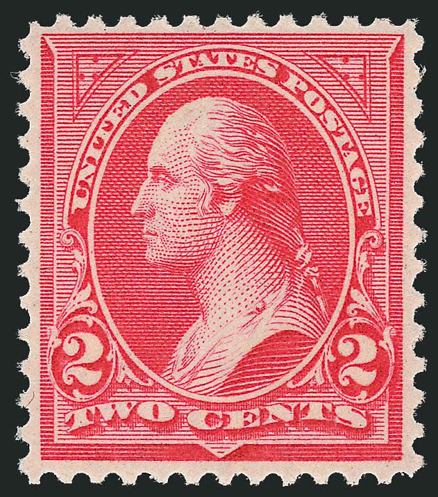 2c Carmine, Ty. II (251).> Original gum which appears to be Mint N.H. except for small diagonal line on gum, vibrant color, choice centering, Extremely Fine, ex Odeneal