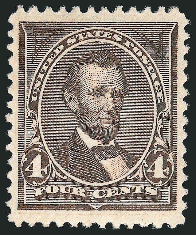 4c Dark Brown (254).> Mint N.H., wide margins of near Jumbo proportions, well-centered, rich color and sharp impression, Extremely Fine, with 1992 and 2009 P.F. certificates (XF 90)