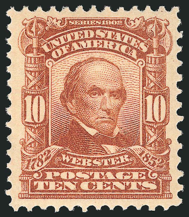 10c Pale Red Brown (307).> Mint N.H., pretty shade, almost perfectly centered with wide margins, Extremely Fine Gem, with 2004 P.S.E. certificate (XF-Superb 95 SMQ $1,300.00), only one has graded higher to
date