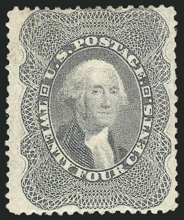 24c Gray Lilac (37).> Original gum, lightly hinged, radiant color, detailed impression, fresh and Fine, with 1995 P.F. certificate
