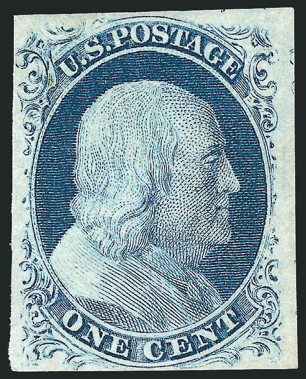 1c Blue, Ty. IV (9).> Recut once at top and twice at bottom, original gum, large margins to just touched, fresh and Very Fine, with 2008 P.F. certificate