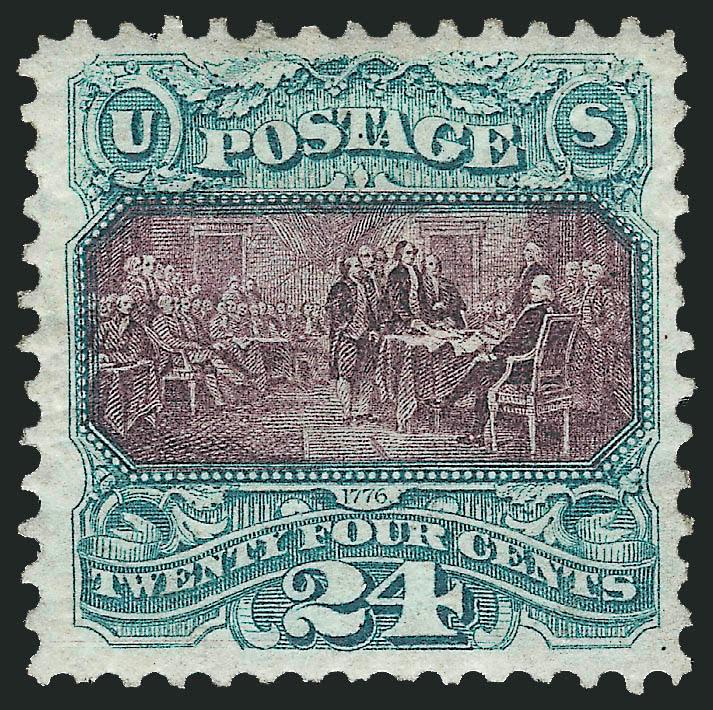 24c Green & Violet, Re-Issue (130).> Slightly disturbed original gum from hinge removal, deep rich colors and detailed impressions, Very Fine, an attractive stamp, with 1991 and 2006 P.F. certificates